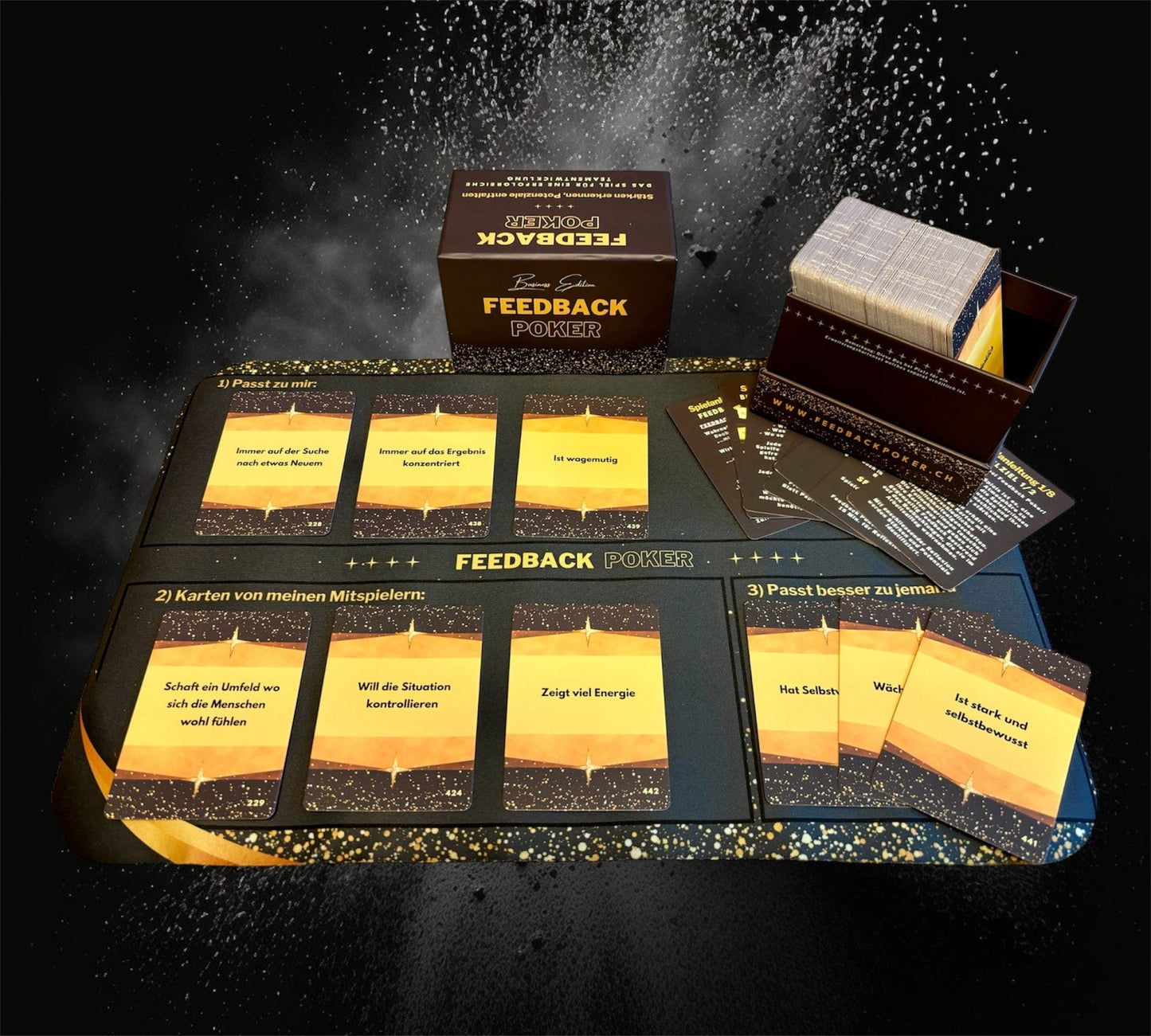 Feedbackpoker Spielbox mit Spielmatte